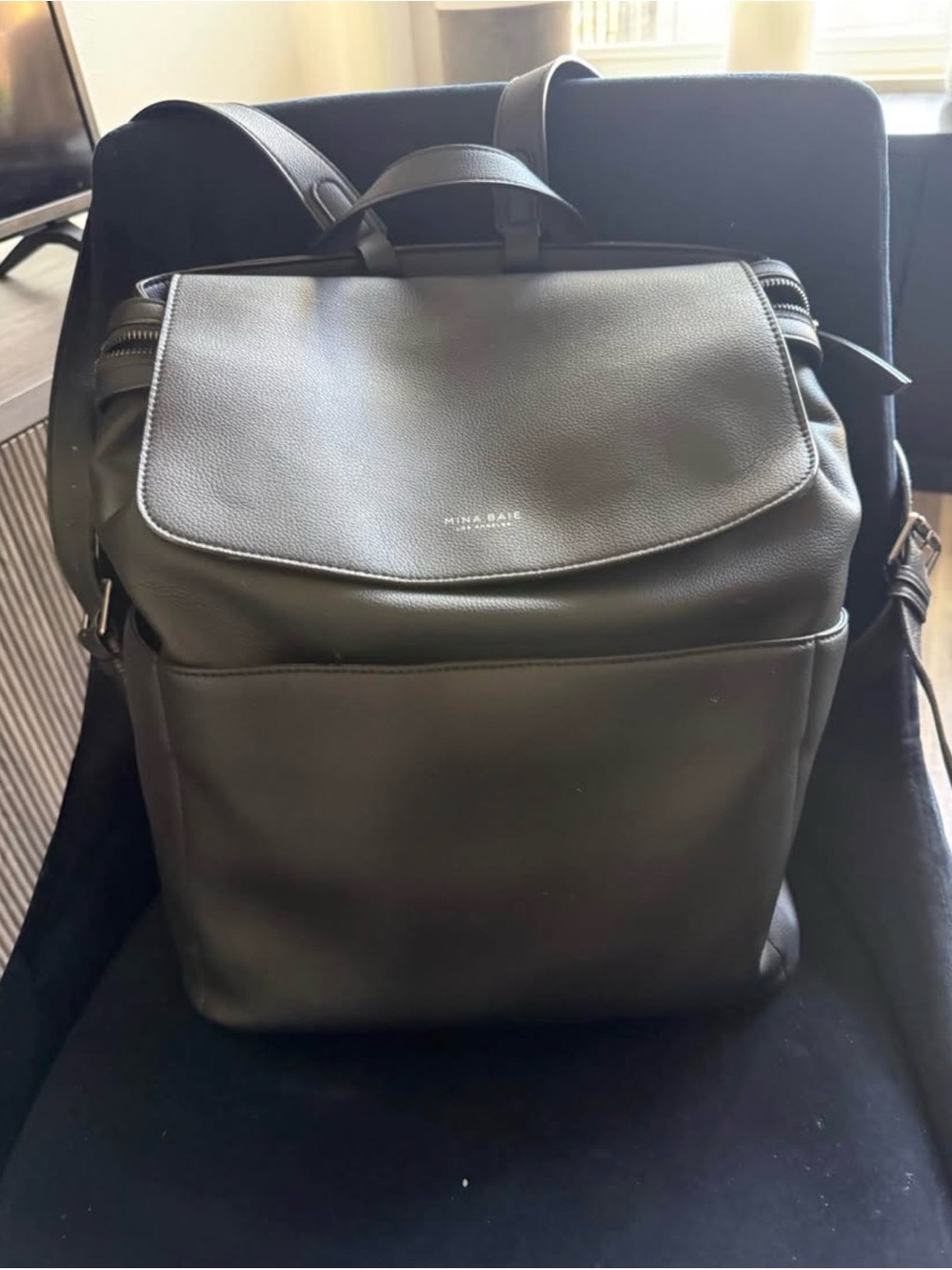 Mina Baie Kinney Backpack – Vegan Leather – Black